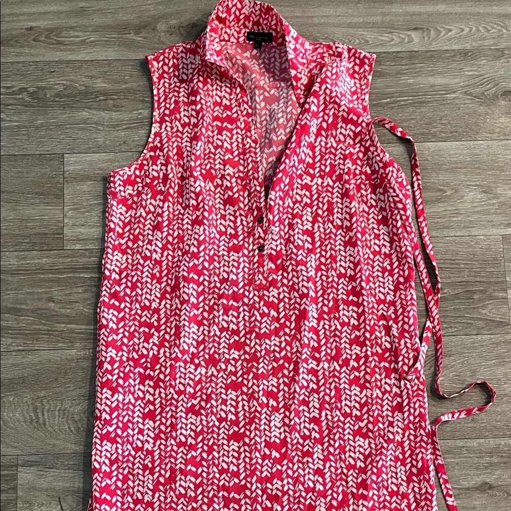 White and pink patterned dress